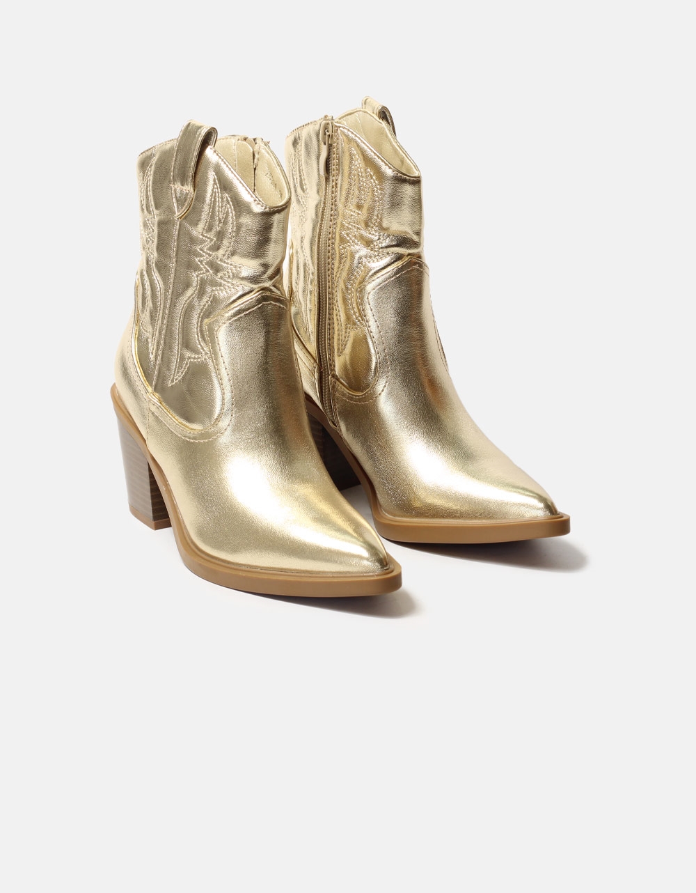 Εικόνα από Cowboy μποτάκια με διακοσμητικές ραφές Χρυσό