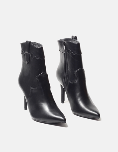 Εικόνα της Μποτάκια μυτερά με διακοσμητικές ραφές Μαύρο