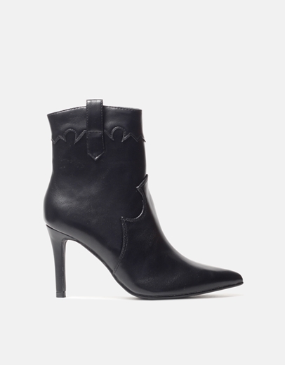 Εικόνα της Μποτάκια μυτερά με διακοσμητικές ραφές Μαύρο