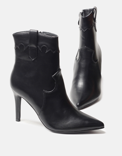 Εικόνα της Μποτάκια μυτερά με διακοσμητικές ραφές Μαύρο