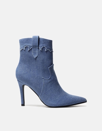 Εικόνα της Μποτάκια μυτερά με διακοσμητικές ραφές Τζιν