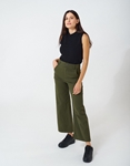 Εικόνα από Ψηλόμεσο wide leg παντελόνι τζιν Χακί