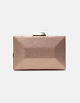 Εικόνα από Τσαντάκι clutch υφασμάτινο με μεταλλική αλυσίδα Σαμπανί