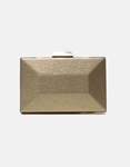 Εικόνα από Τσαντάκι clutch υφασμάτινο με μεταλλική αλυσίδα Χρυσό