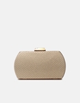 Εικόνα από Υφασμάτινο τσαντάκι clutch με μεταλλική αλυσίδα Χρυσό
