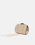 Εικόνα από Υφασμάτινο τσαντάκι clutch με μεταλλική αλυσίδα Χρυσό