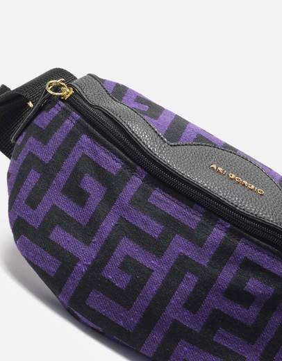 Εικόνα της Crossbody χειροποίητο τσαντάκι με μαίανδρο M Μωβ