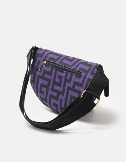 Εικόνα της Crossbody χειροποίητο τσαντάκι με μαίανδρο M Μωβ