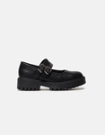 Εικόνα από Loafers με διπλή μπαρέτα και τρακτερωτή σόλα Μαύρο