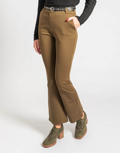 Εικόνα της Ελαστικό παντελόνι από βισκόζη με ζώνη Κάμελ