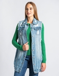 Εικόνα από Basic αμάνικο denim jacket μακρύ με ξέφτια Τζιν