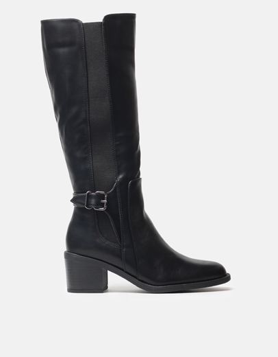 Εικόνα της Basic χαμηλές μπότες με λάστιχο στο πλάι Μαύρο