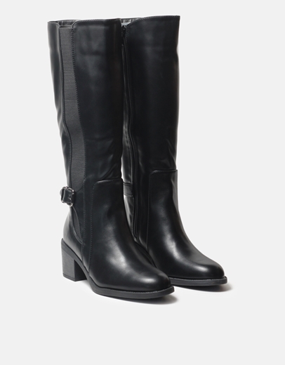 Εικόνα της Basic χαμηλές μπότες με λάστιχο στο πλάι Μαύρο