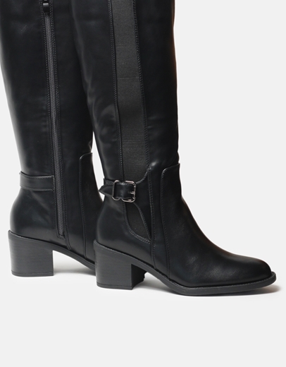 Εικόνα της Basic χαμηλές μπότες με λάστιχο στο πλάι Μαύρο