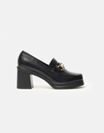 Εικόνα από Loafers με τακούνι και μεταλλική αγκράφα Μαύρο