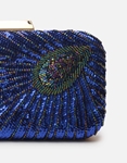 Εικόνα από Υφασμάτινο clutch μονόχρωμο με αλυσίδα Μπλε