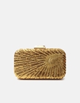 Εικόνα από Υφασμάτινο clutch μονόχρωμο με αλυσίδα Χρυσό