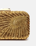 Εικόνα από Υφασμάτινο clutch μονόχρωμο με αλυσίδα Χρυσό