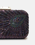 Εικόνα από Υφασμάτινο clutch μονόχρωμο με αλυσίδα Μωβ