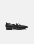 Εικόνα από Δερμάτινα flat loafers Gioseppo με πέρλες Μαύρο