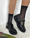 Εικόνα από Μονόχρωμα Mary Jane flat loafers με μπαρέτα Μαύρο