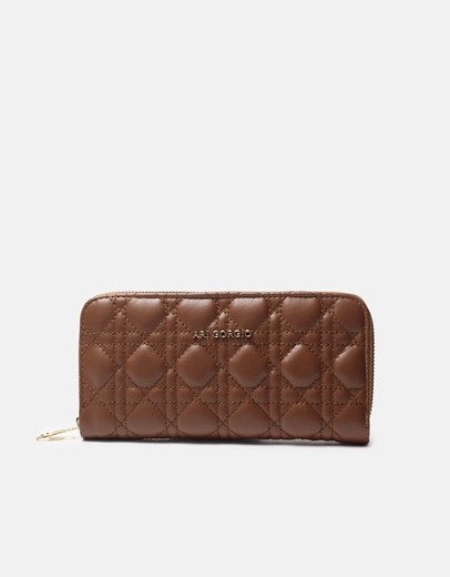 Εικόνα της Πορτοφόλι μονόχρωμο με διακοσμητικές ραφές Ταμπά