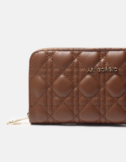 Εικόνα της Πορτοφόλι μονόχρωμο με διακοσμητικές ραφές Ταμπά