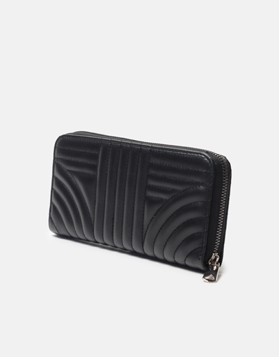 Εικόνα της Πορτοφόλι basic με διακομητικές ραφές Μαύρο