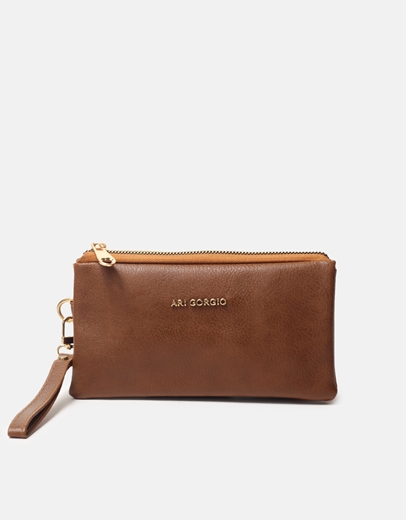 Εικόνα της Πορτοφόλι μονόχρωμο με λουράκι καρπού Ταμπά