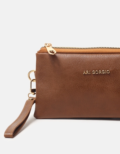 Εικόνα της Πορτοφόλι μονόχρωμο με λουράκι καρπού Ταμπά