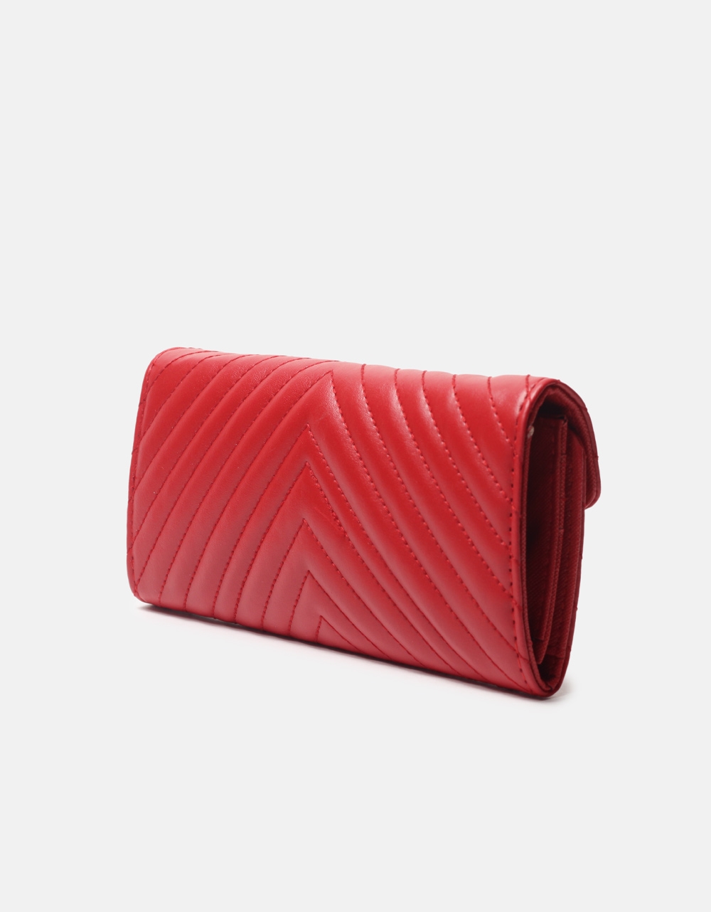 Εικόνα από Μονόχρωμο πορτοφόλι με διακοσμητικές ραφές Κόκκινο