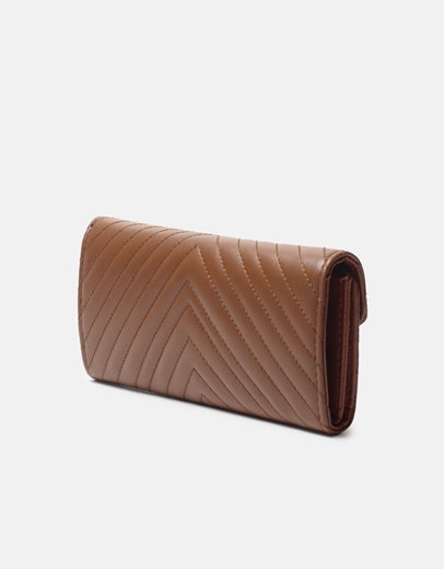 Εικόνα της Μονόχρωμο πορτοφόλι με διακοσμητικές ραφές Ταμπά