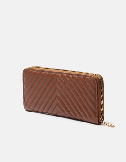 Εικόνα της Πορτοφόλι μονόχρωμο με διακοσμητικές ραφές Ταμπά