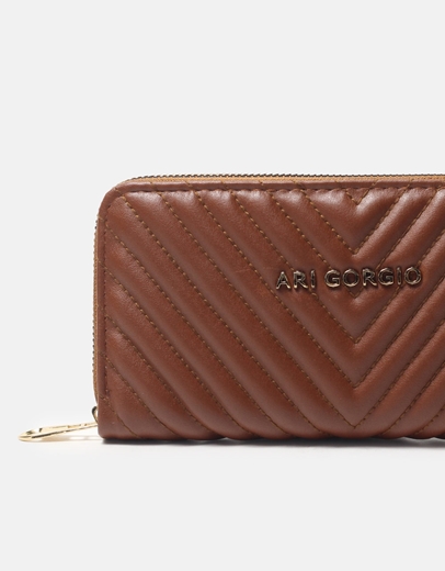 Εικόνα της Πορτοφόλι μονόχρωμο με διακοσμητικές ραφές Ταμπά