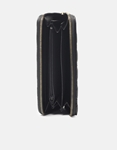 Εικόνα από Πορτοφόλι μονόχρωμο με διακοσμητικές ραφές Μαύρο