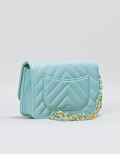 Εικόνα της Γυναικεία all day τσάντα ώμου με αλυσίδα Σιέλ