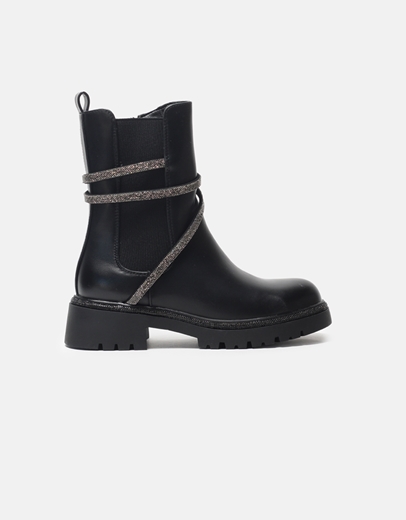 Εικόνα της Chelsea μποτάκια με λεπτομέρειες από strass Μαύρο