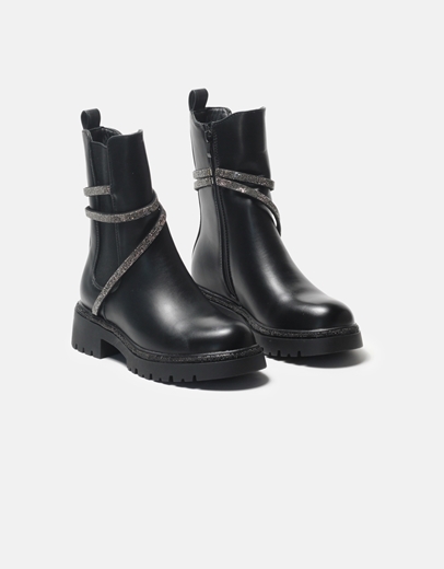 Εικόνα της Chelsea μποτάκια με λεπτομέρειες από strass Μαύρο