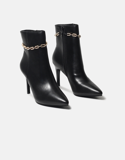 Εικόνα της Μποτάκια με αλυσίδα διακοσμημένη με strass Μαύρο