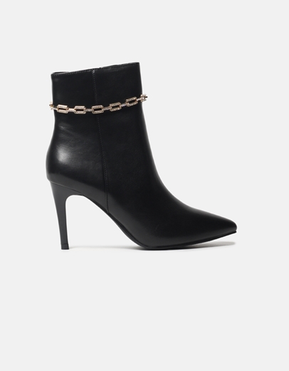 Εικόνα της Μποτάκια με αλυσίδα διακοσμημένη με strass Μαύρο