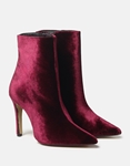 Εικόνα από Velvet μποτάκια Ελληνικής κατασκευής με λεπτό τακούνι Μπορντώ
