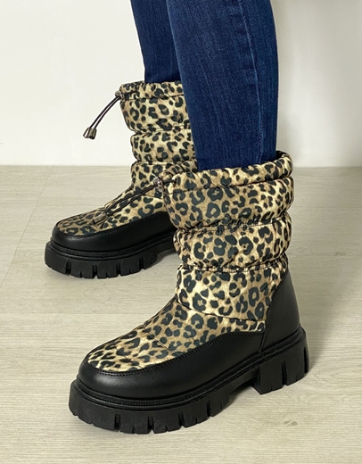 Εικόνα της Apres ski μποτάκια με τρακτερωτή σόλα Λεοπάρ