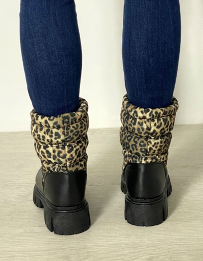Εικόνα της Apres ski μποτάκια με τρακτερωτή σόλα Λεοπάρ