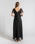 Εικόνα από Kρουαζέ maxi μονόχρωμο φόρεμα με τούλι Μαύρο