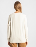 Εικόνα από Πλεκτή μονόχρωμη μπλούζα με στρογγυλή λαιμόκοψη Μπεζ