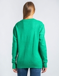 Εικόνα από Πλεκτή μονόχρωμη μπλούζα με στρογγυλή λαιμόκοψη Πράσινο