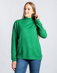 Εικόνα από Πλεκτή μονόχρωμη μπλούζα με ριπ λεπτομέρειες Πράσινο
