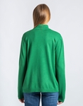Εικόνα από Πλεκτή μονόχρωμη μπλούζα με ριπ λεπτομέρειες Πράσινο