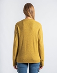 Εικόνα από Πλεκτή μονόχρωμη μπλούζα με ριπ λεπτομέρειες Κίτρινο