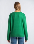 Εικόνα από Basic μονόχρωμη πλεκτή μακρυμάνικη μπλούζα Πράσινο
